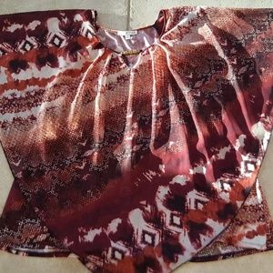 NWOT Maroon Notations Woman Top 3X